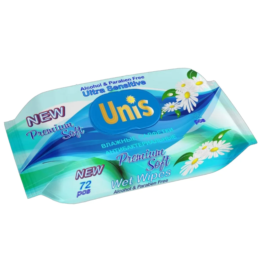 Universal wet wipes for the whole family with chamomile extract 72 pcs.