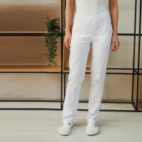 Medical trousers with an elastic band on the waist