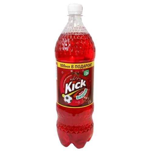 Kick carbonated water Cherry 1.35l, contains juice