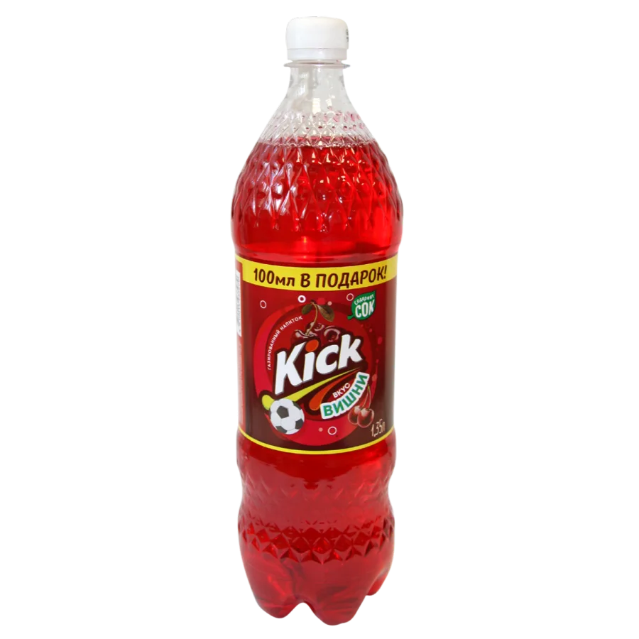 Kick carbonated water Cherry 1.35l, contains juice