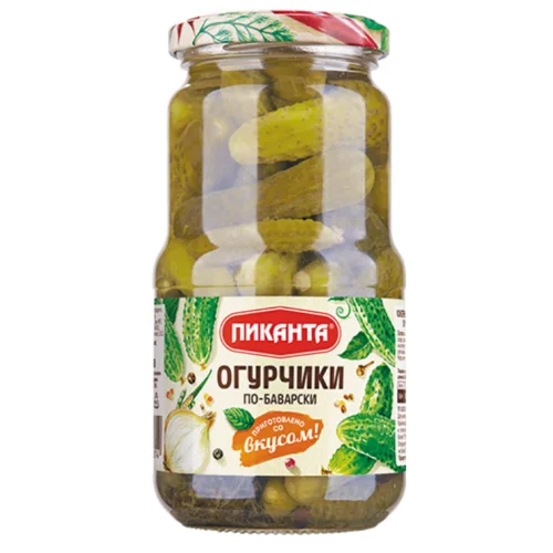 Cucumbers in "Bavarian" 520gr. "Piquant" 6 pcs