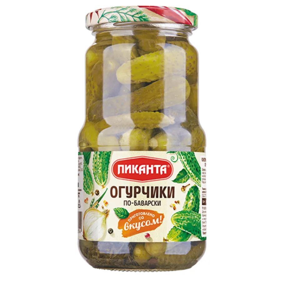 Cucumbers in "Bavarian" 520gr. "Piquant" 6 pcs