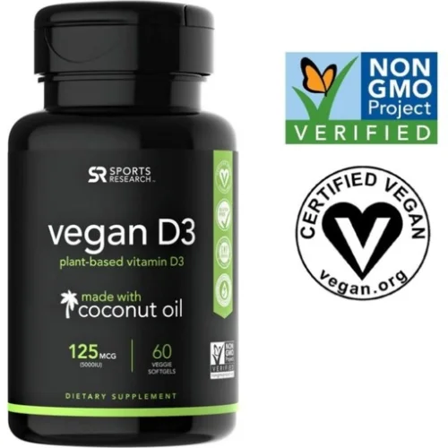 Sports Research Vegan Витамин D3 60 капсул