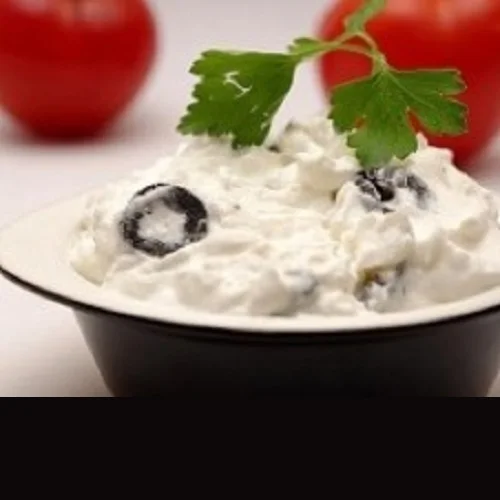 Goat Cheese cottage cheese with chapel olives