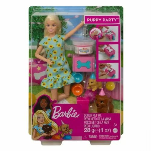 Вечеринка щенка (блондинка) Кукла Barbie Семья GXV75