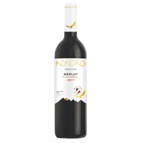 Вино защищенного наименования места происхождения региона Центральная долина красное сухое "КОКОРО" Мерло (D.O. Central Valle КОКОRО Merlot red dry wine), сод. спирта 12,5% об., в с/бут. емк. 0,75 л.