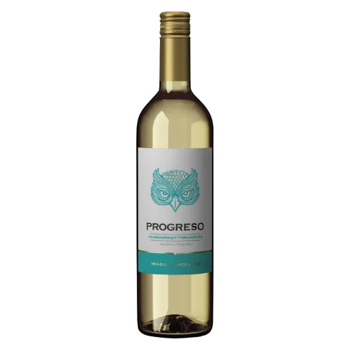 Вино защищенного наименования места происхождения сухое белое региона Мендоса "Прогресо" Шенен Блан/Торронтес год урожая 2020 12,5% 0,75