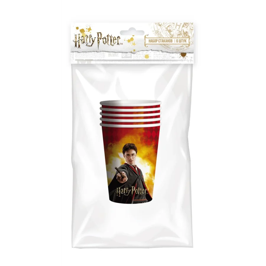 Harry Potter. Set of paper cups, 6 pcs*250 ml