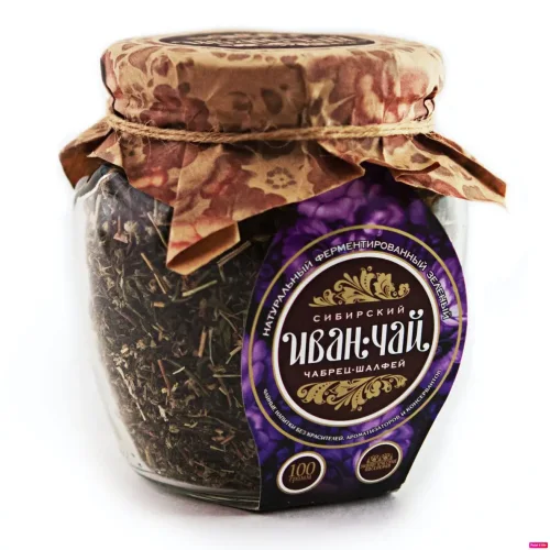 Сибирский Иван-чай, «Чабрец-Шалфей», стеклянная банка, 100гр