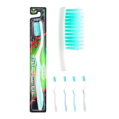Double row toothbrush with jade Dr.NanoTo Jade (50 pieces in assortment including dental floss of our brand)