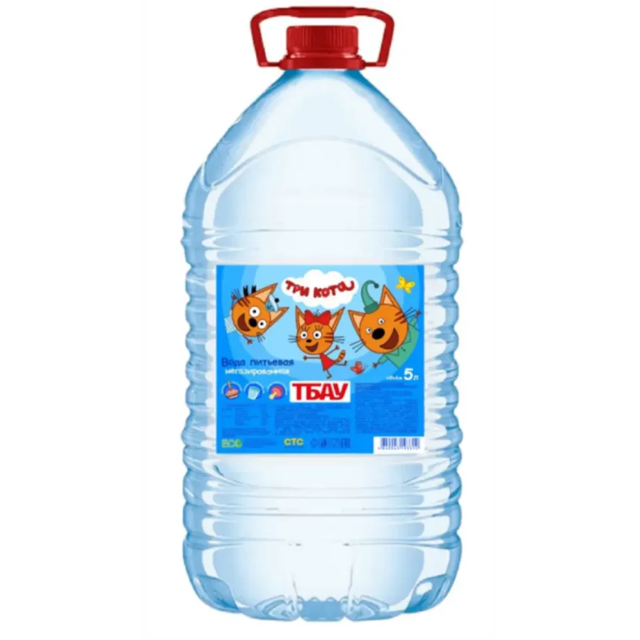 Минеральная питьевая детская вода Три Кота, 5 л