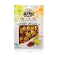 Kalamata olives and olives with a stone marinated with DELPHI olive oil 250g