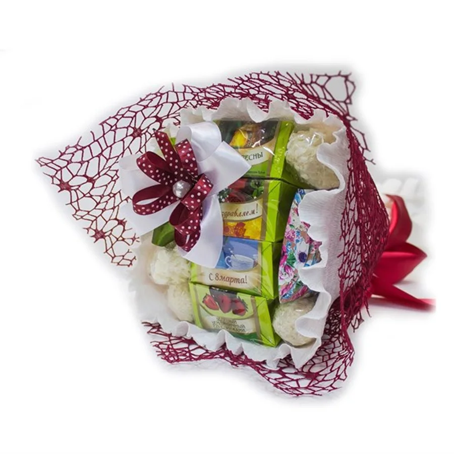 Confectionery bouquet set to tea