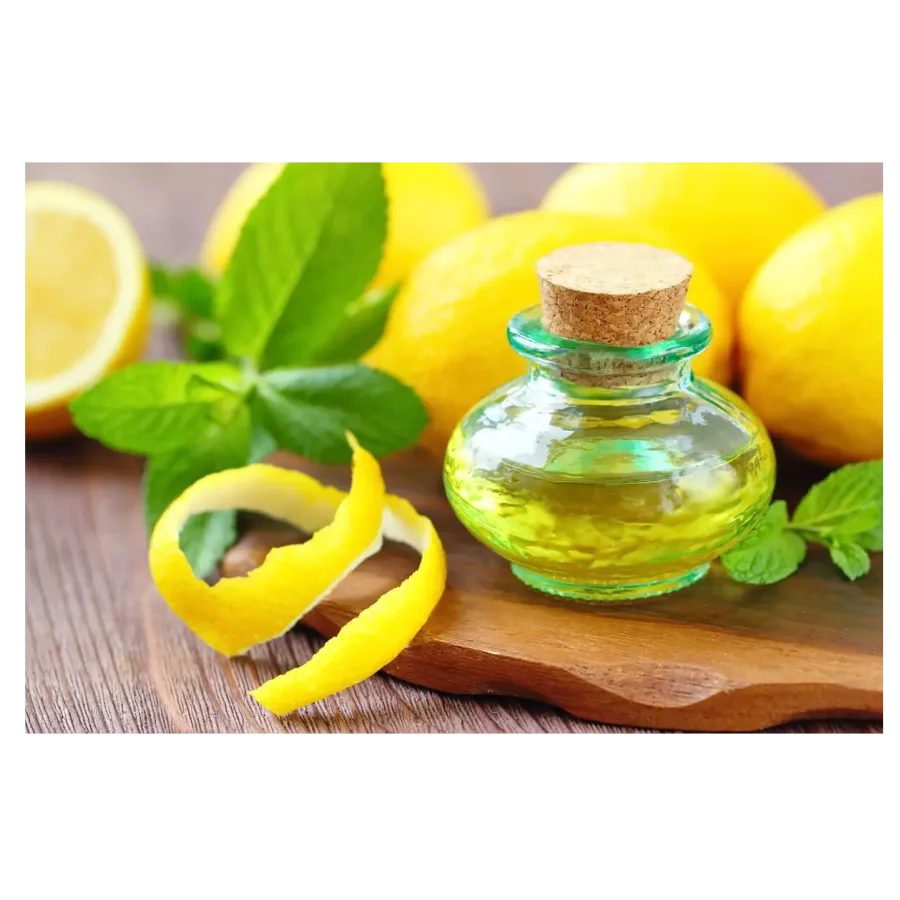 Massage oil with lemon essential oil