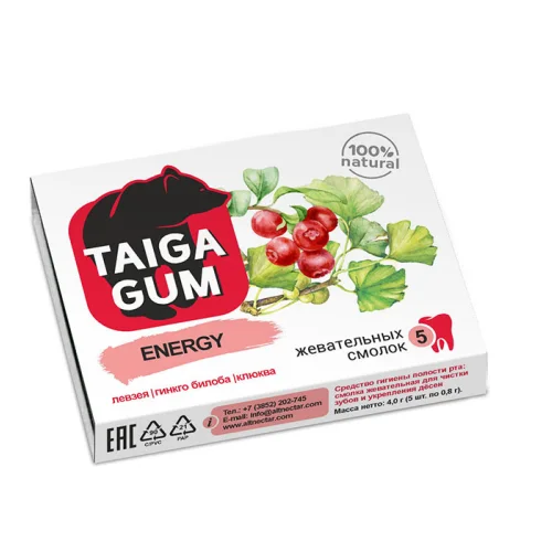 Жевательная смолка Taiga Gum Energy