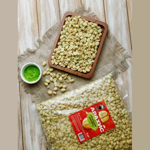 Roasted peeled peanuts with wasabi flavor 1000g/Snacks/Nuts