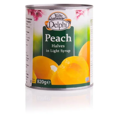 Peaches halves in Delphi syrup, 820g
