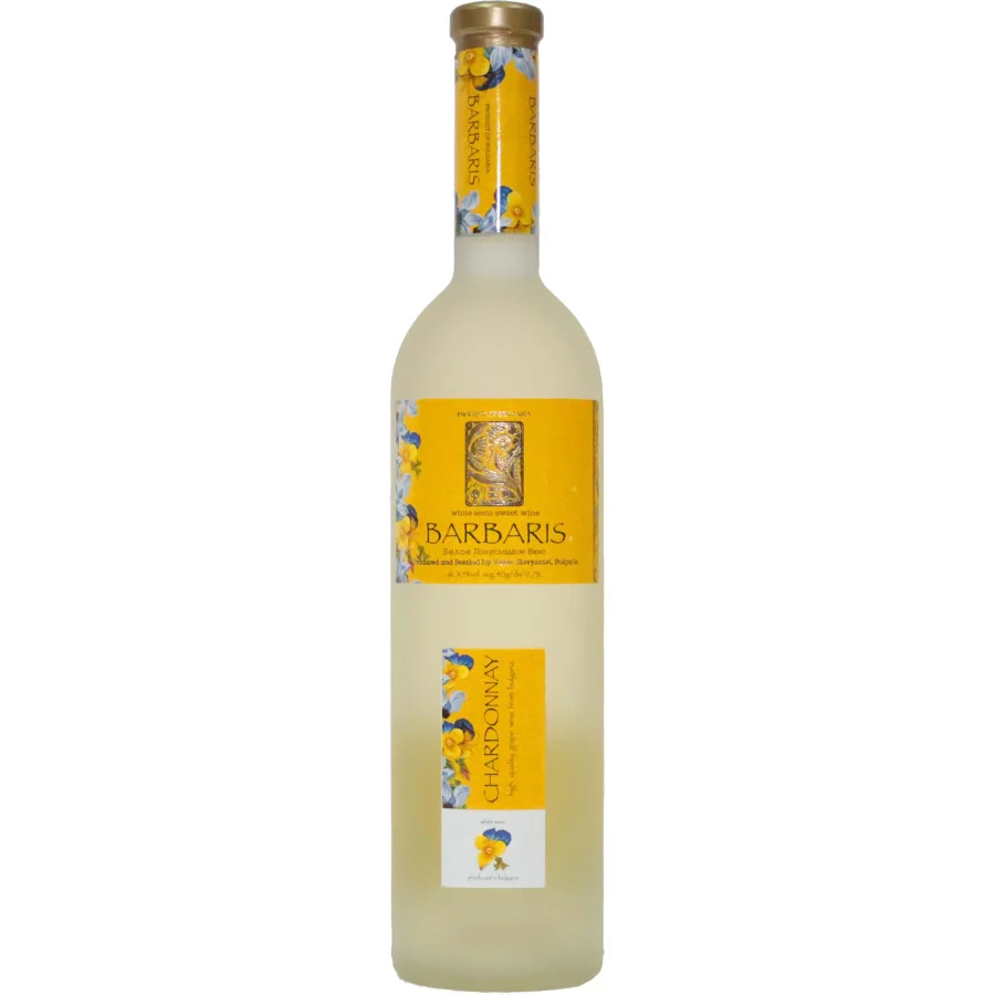 Вино столовое полусладкое белое Шардоне. Товарный знак "Barbaris" 11,5% 0,75