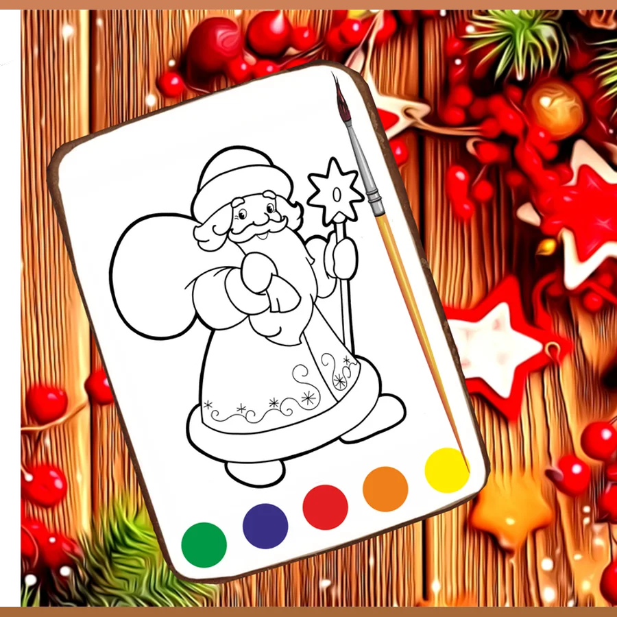 Gingerbread Coloring Santa Claus