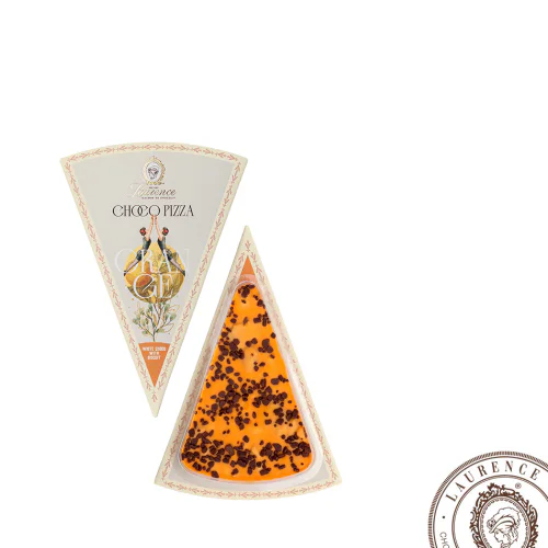 Chocolate pizza "Orange" white chocolate with sponge cake Choco pizza 100 g