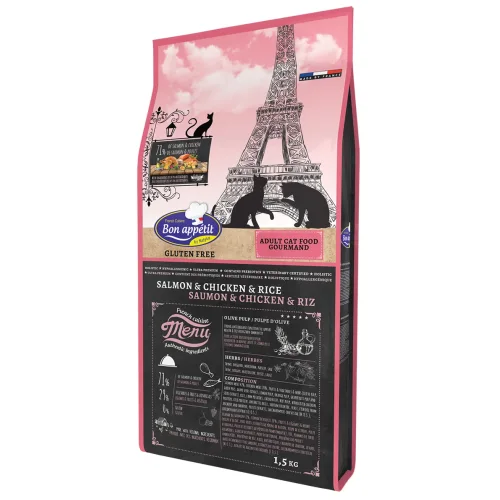 Dry food for Gourmet cats with Salmon, Chicken and Rice 1.5 kg
