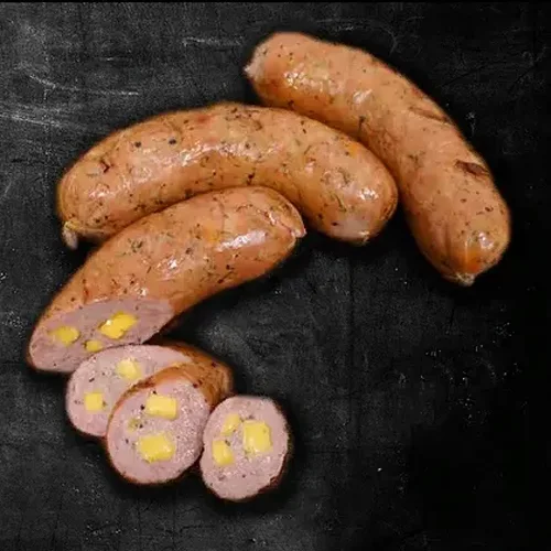 Turkey sausages with cheddar cheese