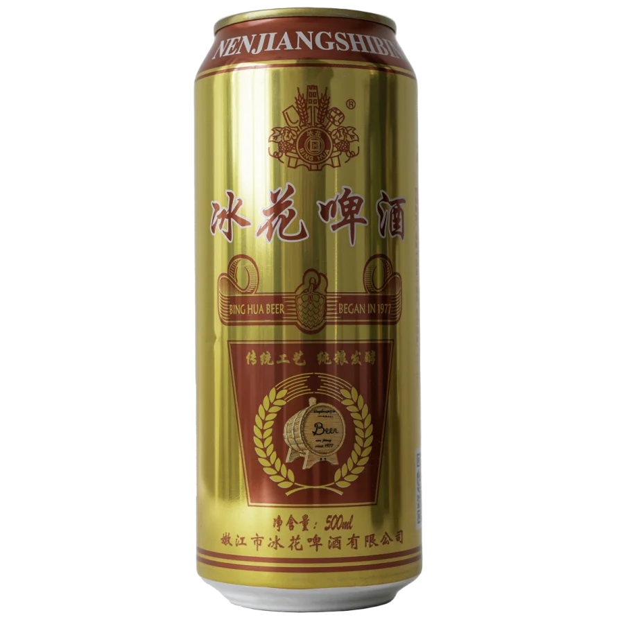 Пиво светлое, пастеризованное, фильтрованное «Бинхуа» Ж/Б («Ледяные цветы ») (500 мл; 3,7%vol)