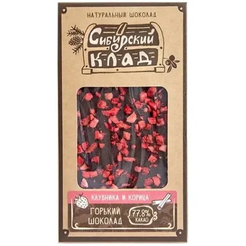 Bitter chocolate Strawberry and cinnamon 100 g Siberian Treasure