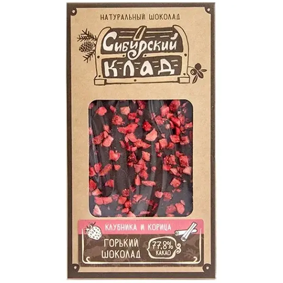 Bitter chocolate Strawberry and cinnamon 100 g Siberian Treasure