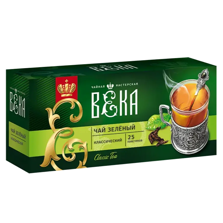 Чай зеленый, Чайная мастерская ВЕКА, пакетированный (25 шт.)