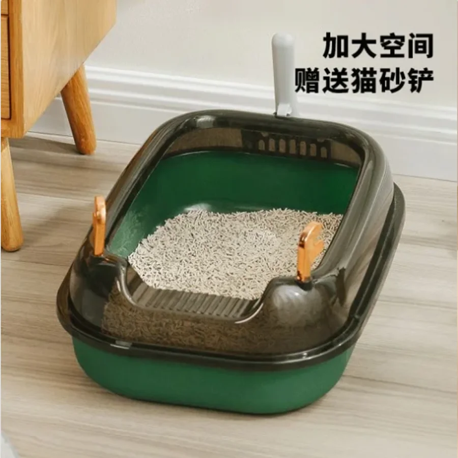 Xiaolu extra large semi-closed cat toilet box, splash-proof cat toilet, pet supplies, cat sandbox, new manufacturer