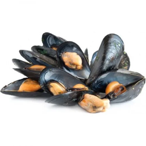 Mussel meat in the shell