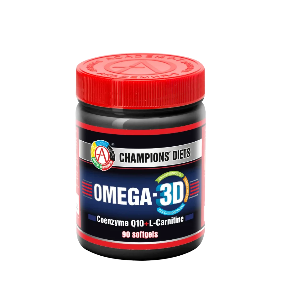 Omega-3D (90 softgels) Омега-3 жирные кислоты Коэнзим Q10 L-карнитин
