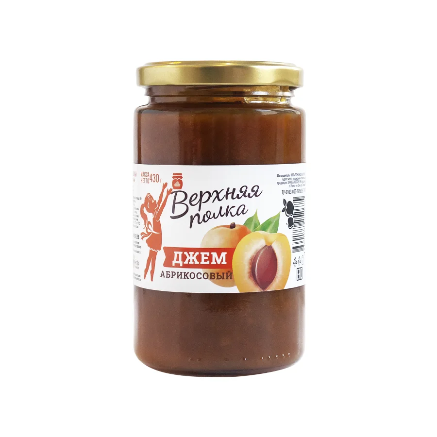 Jam Top shelf Apricot, 430 g/b