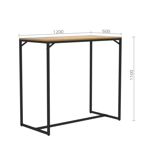 Bar table RESIDENT 1200x600x1100 matt black/bunratty