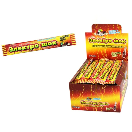Chewing candy with stuffing with aroma cola of electric shock