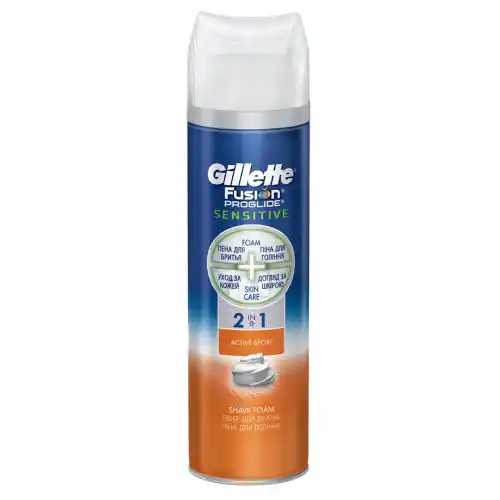 Пена для бритья Gillette Fusion proglide sensitive Active sport 2в1 200 мл.купить за 312 рублей оптом, недорого - B2BTRADE