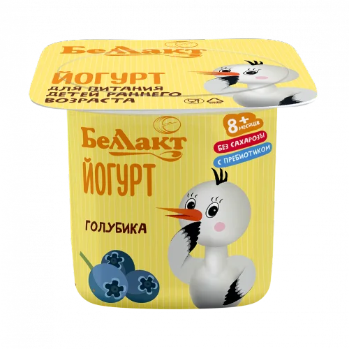 Йогурт детский "Беллакт" с пребиотиком и наполнителем «Голубика» 2,9% в стакане 100 г