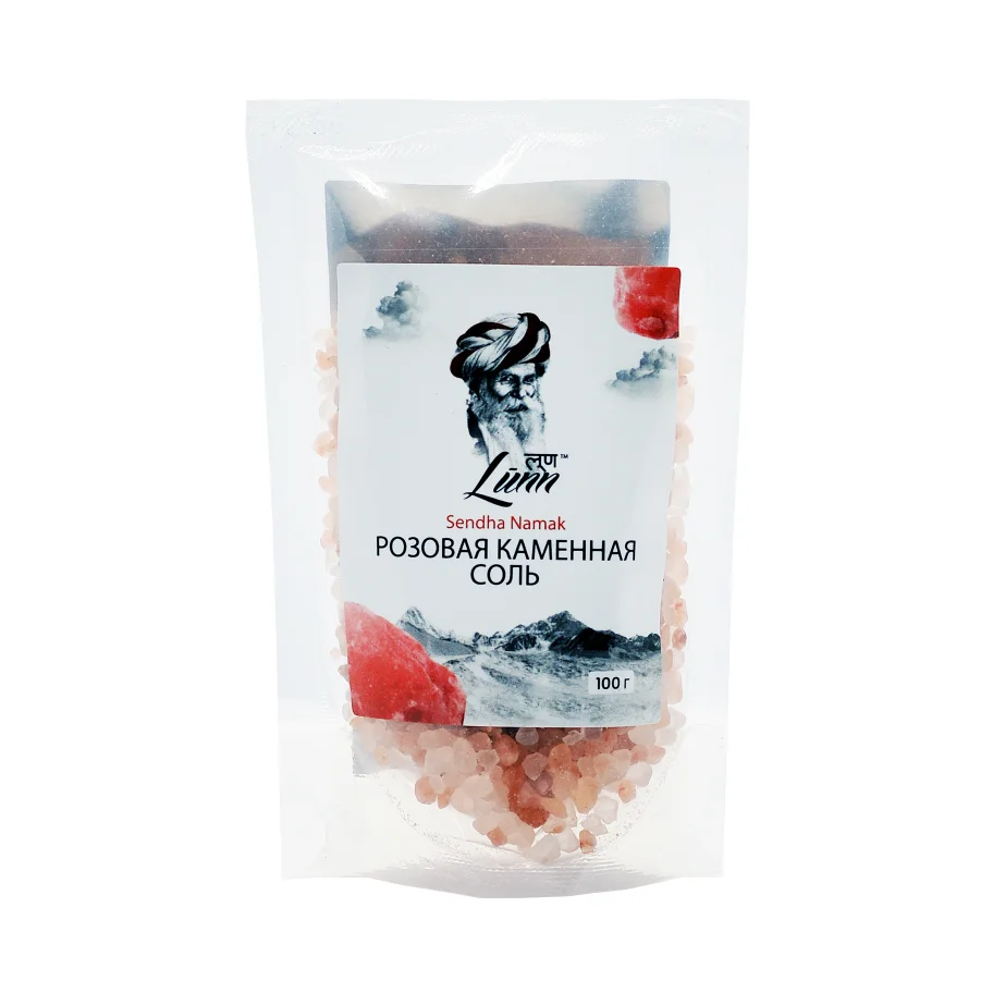 Розовая каменная соль, в пластиковом пакете, 500г