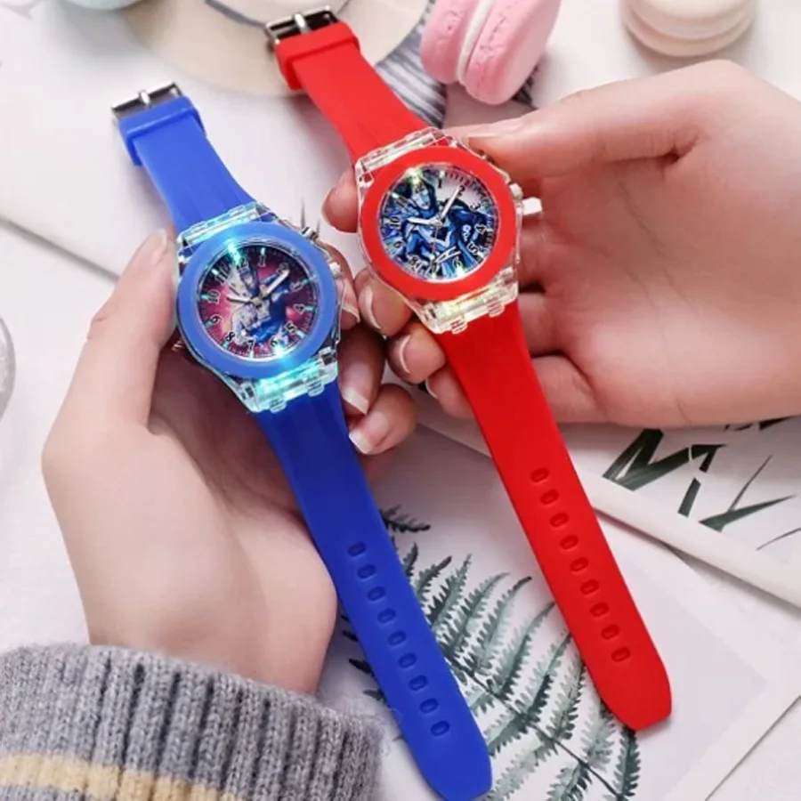 Cartoon Altman watches wholesale new luminous fluorescent student kids watches silicone LED clock supplies