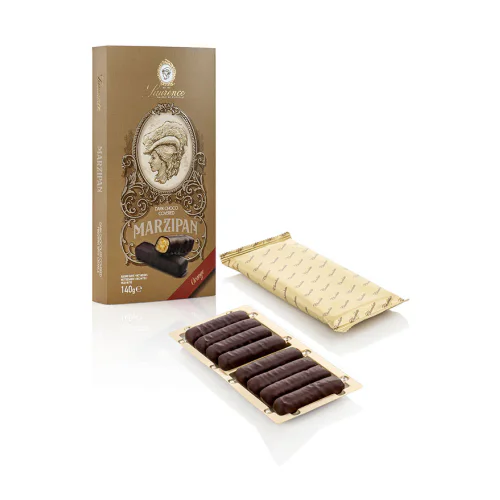 Dark chocolate, marzipan, orange 140 g