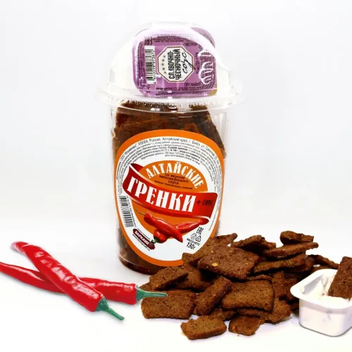 Rye-wheat crackers with a taste of Mexican sauce, a form of chips glass 130 g + sauce