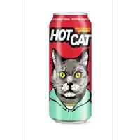 HOT CAT energy drink with garnet and raspberry