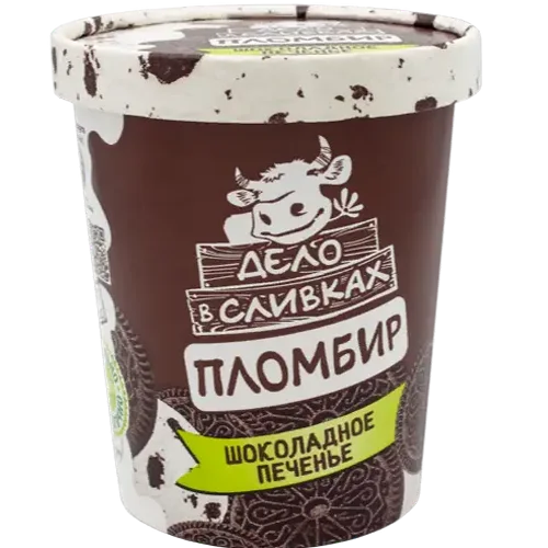 Vanilla seal with pieces of bisk.