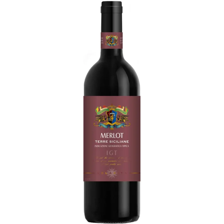 Вино с защищенным географическим указанием сухое красное  региона Тривенето категории IGT " МЕРЛО". Товарный знак "Solarita" 2019 12% 0,75