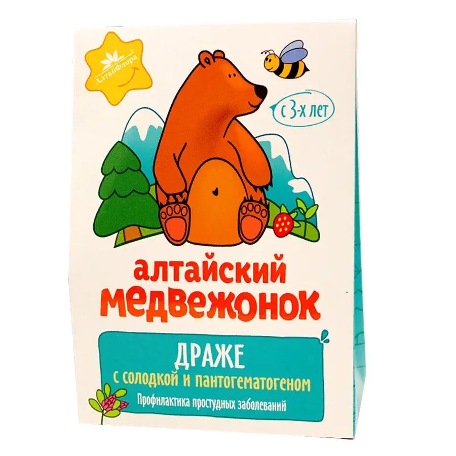 Dragee «Altai Bear« with licorice and panthemategen