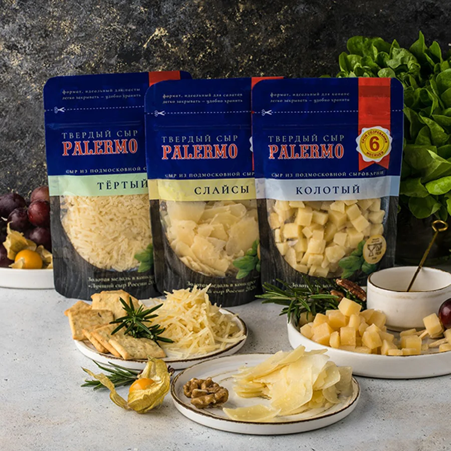 Palermo hard cheese set (Palermo) 40% 3 in 1 (grated, chopped, slices) 