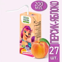 Apple-peach nectar "Kuban Gardens" (Slim Leaf) 0.2 l. children 27 pcs.