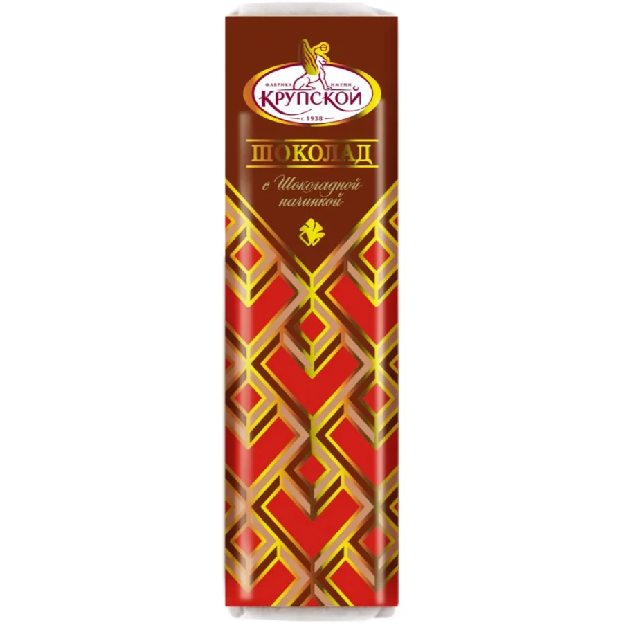 Dark chocolate with chocolate filling of the CF. Krupskoy, 50g
