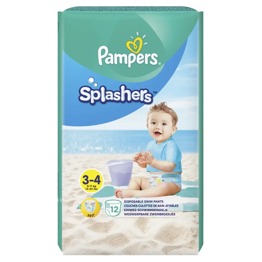 Panties for swimming Pampers splashers Size 3-4, 12 pcs.